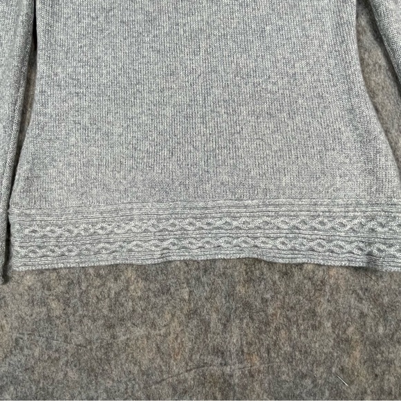 White House Black Market Wool Blend Cable Knit Trim Sparkly Faux Wrap Sweater  S - Picture 15 of 16